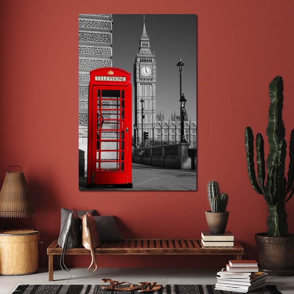 Westminster Phone Box Canvas Wall Art