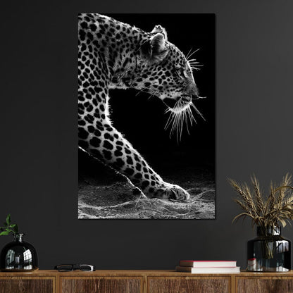 Black and white Leopard Canvas Wall Art