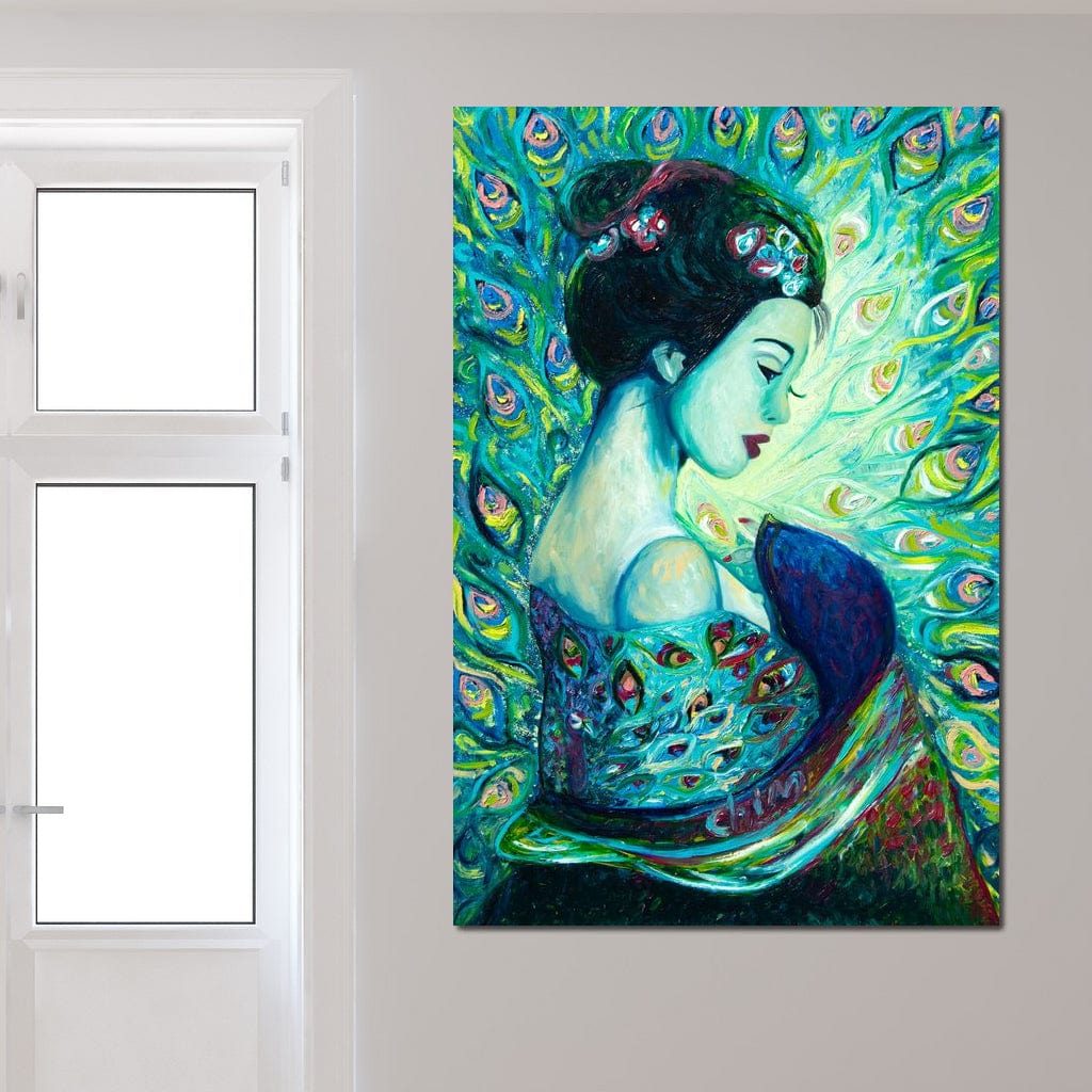 Silk Peafowl Canvas Wall Art