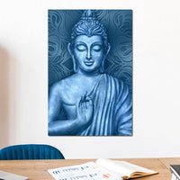 Blue Meditating Buddha Canvas Wall Art