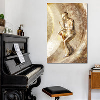 Playing the Saxophone Canvas Wall Art