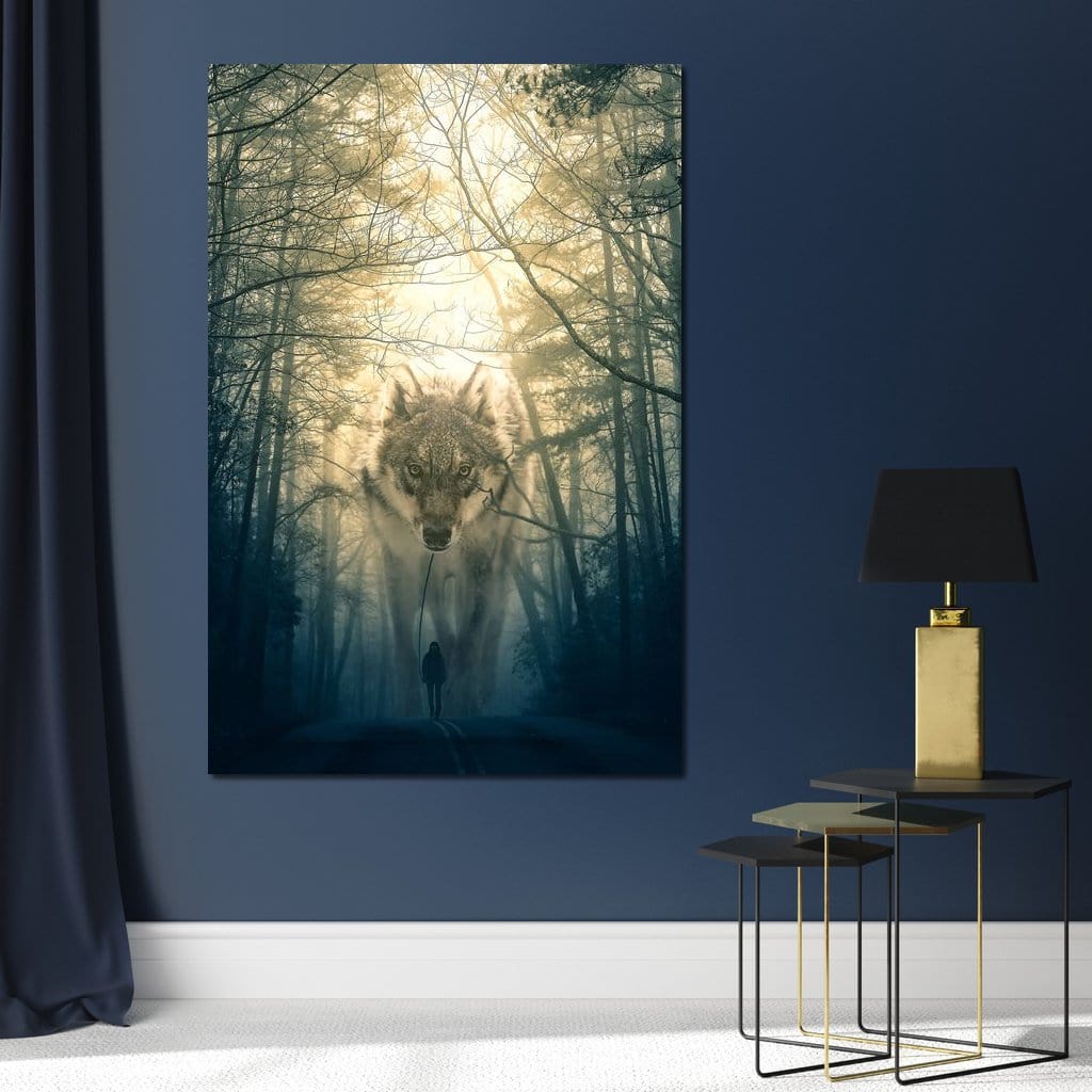 Wolf Walking - Alex Graphex Canvas Wall Art