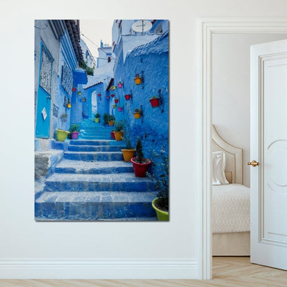 Chefchaouen - Blue village in Morocco Canvas Wall Art