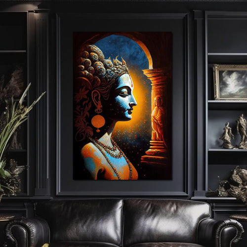 Krishna Temple Canvas Wall Art