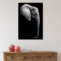 Black and White Elephant Head Canvas Wall Art