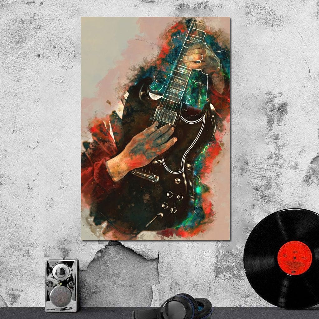 Angus Young's Guitar Canvas Wall Art