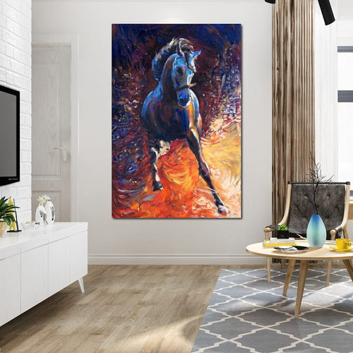 Blue Horse Canvas Wall Art