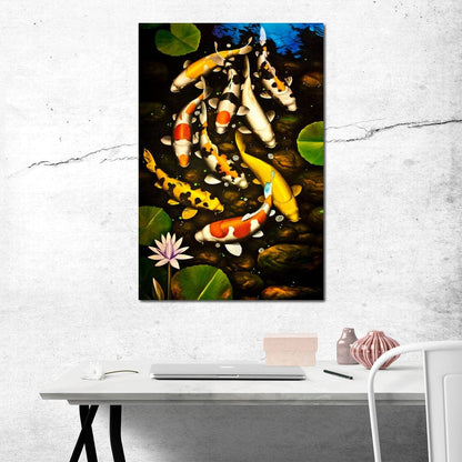 Koi Fishes Canvas Wall Art