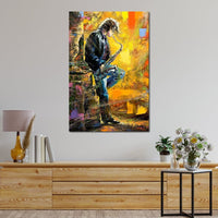 Man With Saxophone Canvas Wall Art