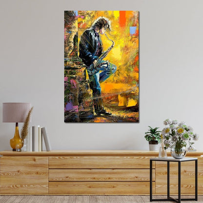 Man With Saxophone Canvas Wall Art