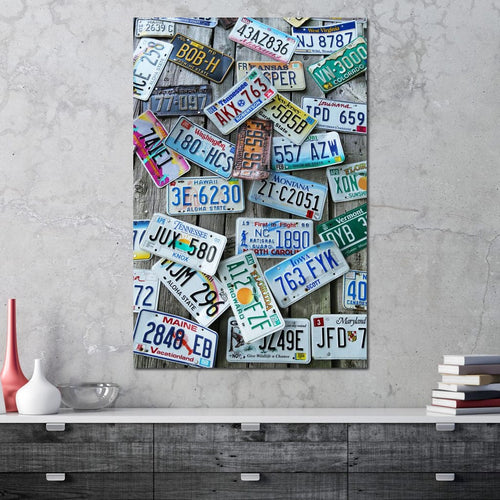 License Plates Canvas Wall Art