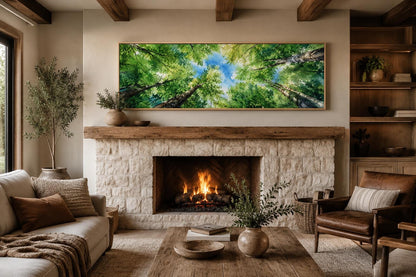 Forest Canopy Wall Art | Green Tree Wall Decor for Modern Farmhouse Spaces
