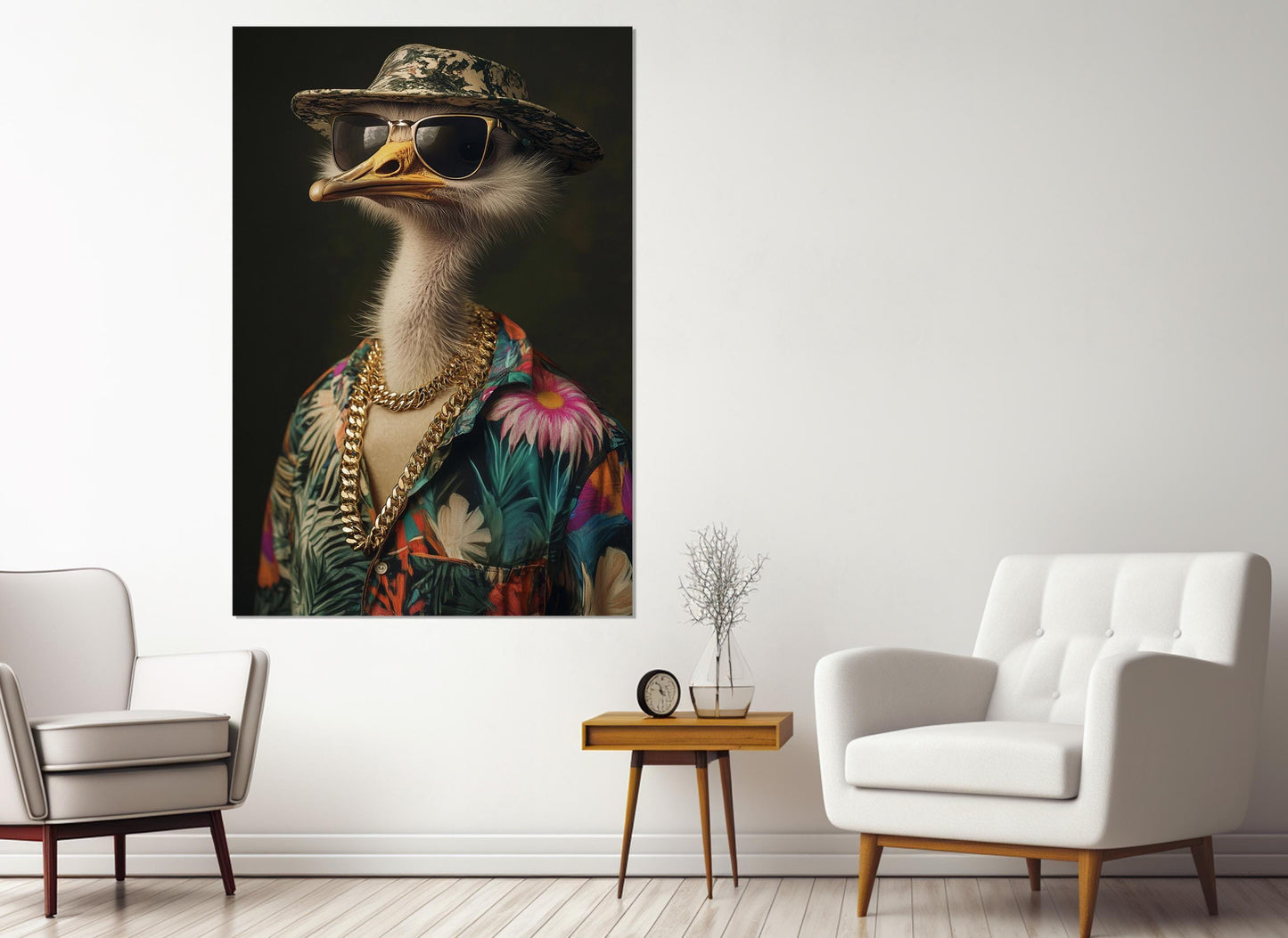 Ostrich Canvas Print - Framed Canvas Art | Ready to Hang Cool Ostrich Artwork