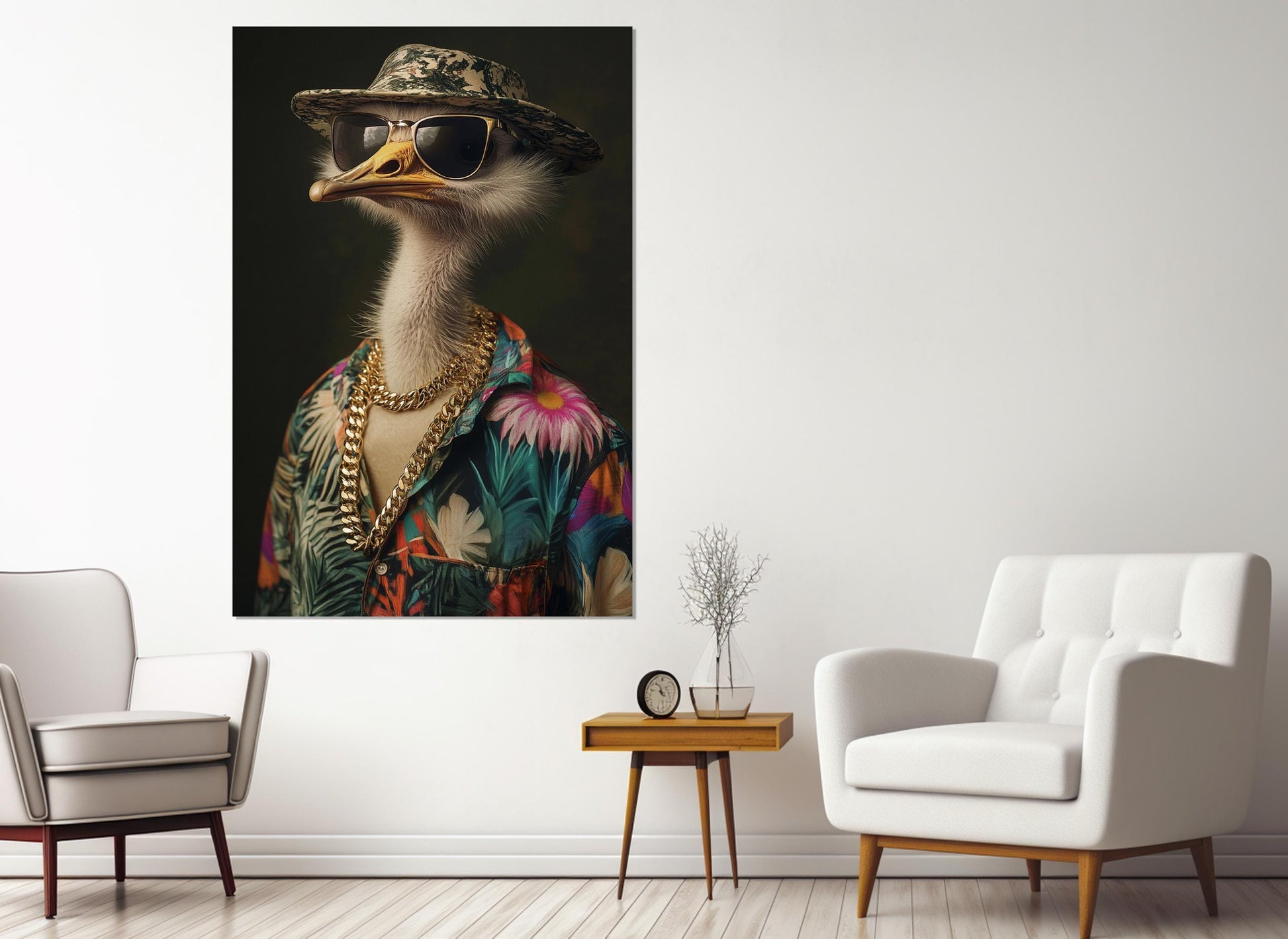 Ostrich Canvas Print - Framed Canvas Art | Ready to Hang Cool Ostrich Artwork