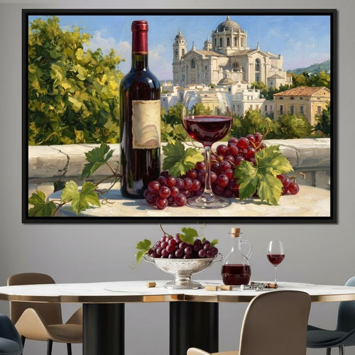 Vintage Wine Harvest Near Cathedral Canvas Wall Art