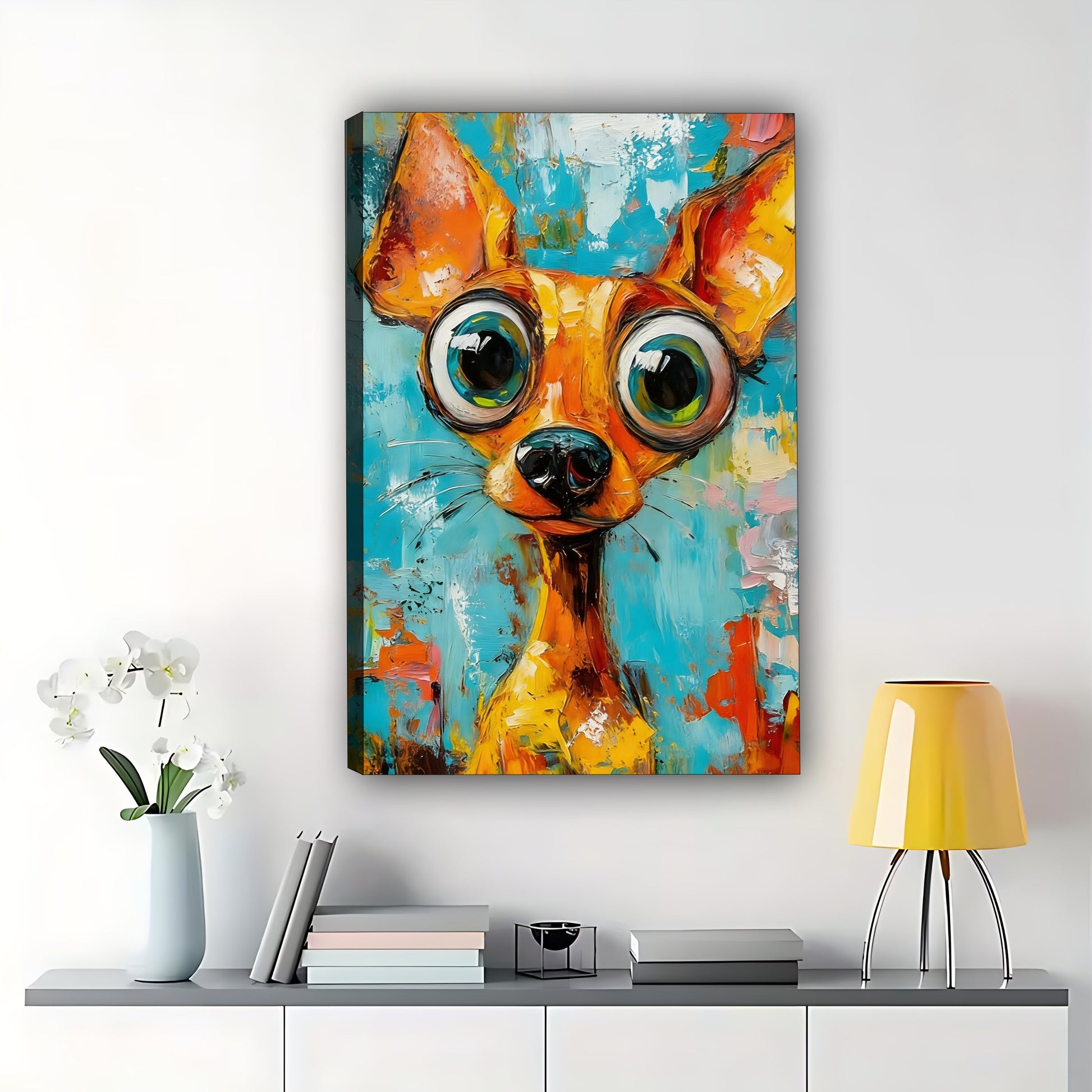 Colorful Graffiti Dog Canvas Art -Vibrant Pet Wall Decor