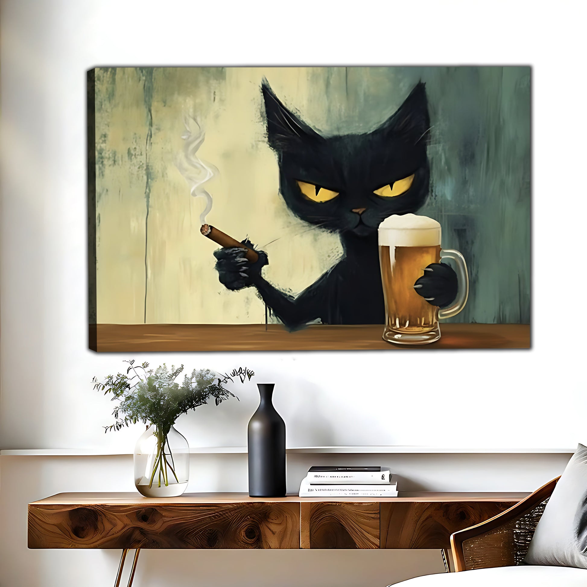 W415 Natural Wood Grain Canvas Decorative Painting – Abstract Art | Ideal for Living Rooms and Offices