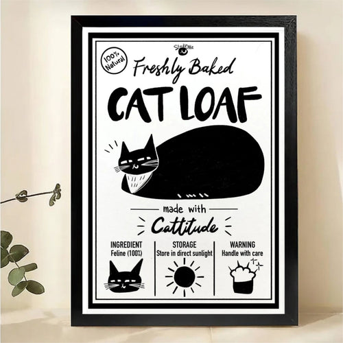 Freshly Baked Cat Loaf Wall Art - Funny Cat Lover Canvas Print