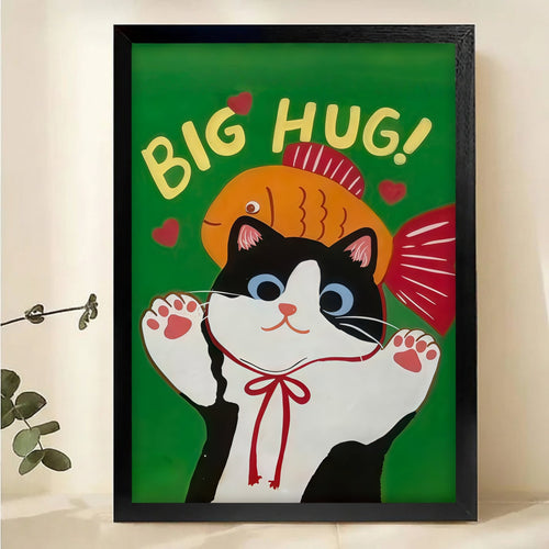 Cat and Goldfish Wall Art - Big Hug Canvas Print