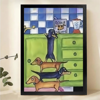 Dachshund Kitchen Stack Wall Art - Funny Dog Print