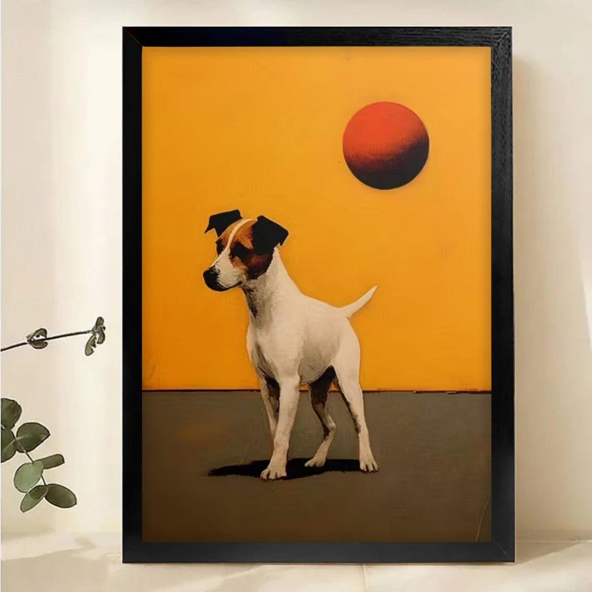 Jack Russell Terrier at Sunset Canvas Print - Modern Dog Wall Art