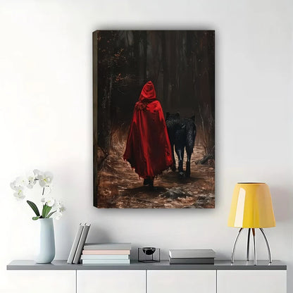 Little Red Riding Hood Wall Art - Dark Fantasy Forest Print