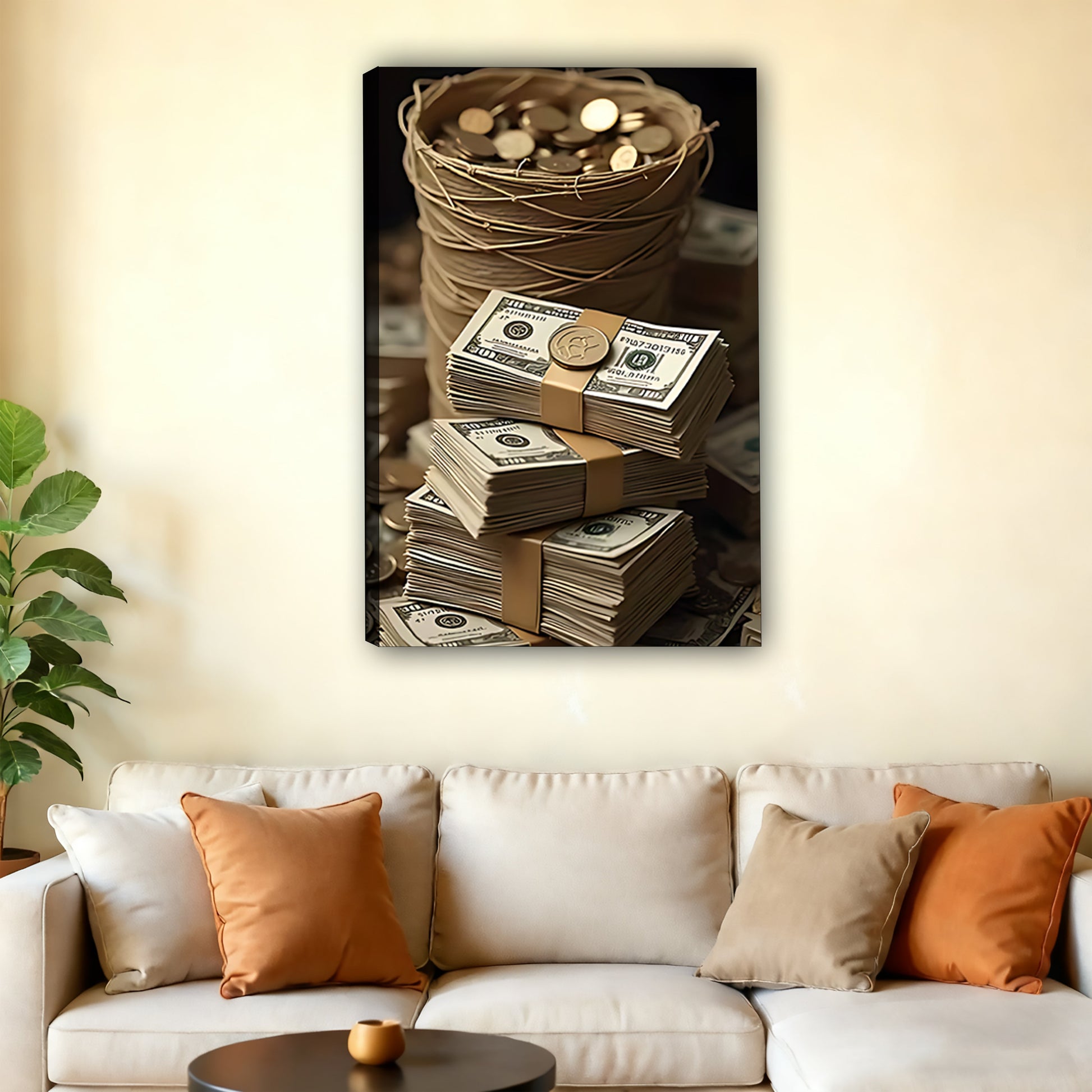 W409 Natural Wood Grain Canvas Decorative Painting – Abstract Art | Ideal for Living Rooms and Offices