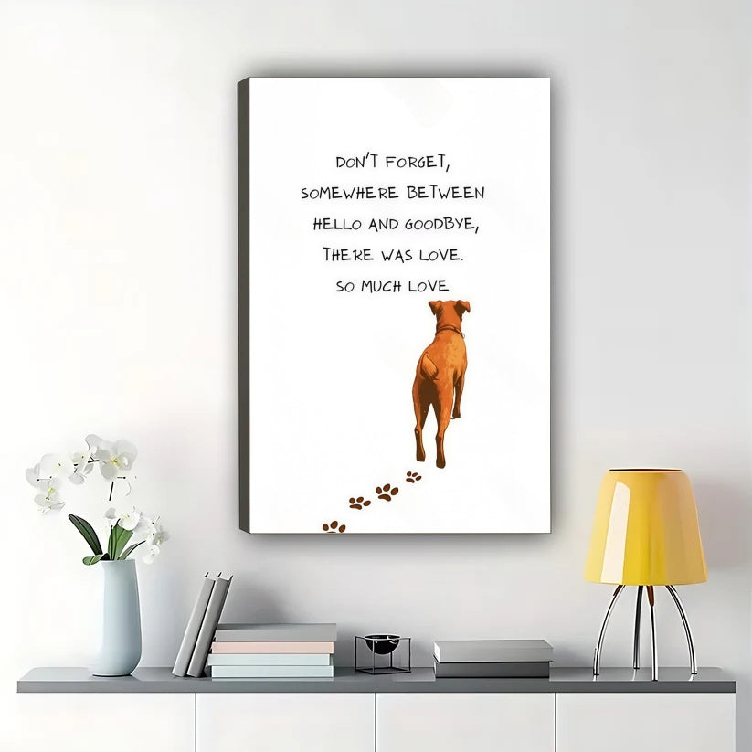 So Much Love – Pet Memorial Minimalist Text Wall Art on Natural Wood Canvas