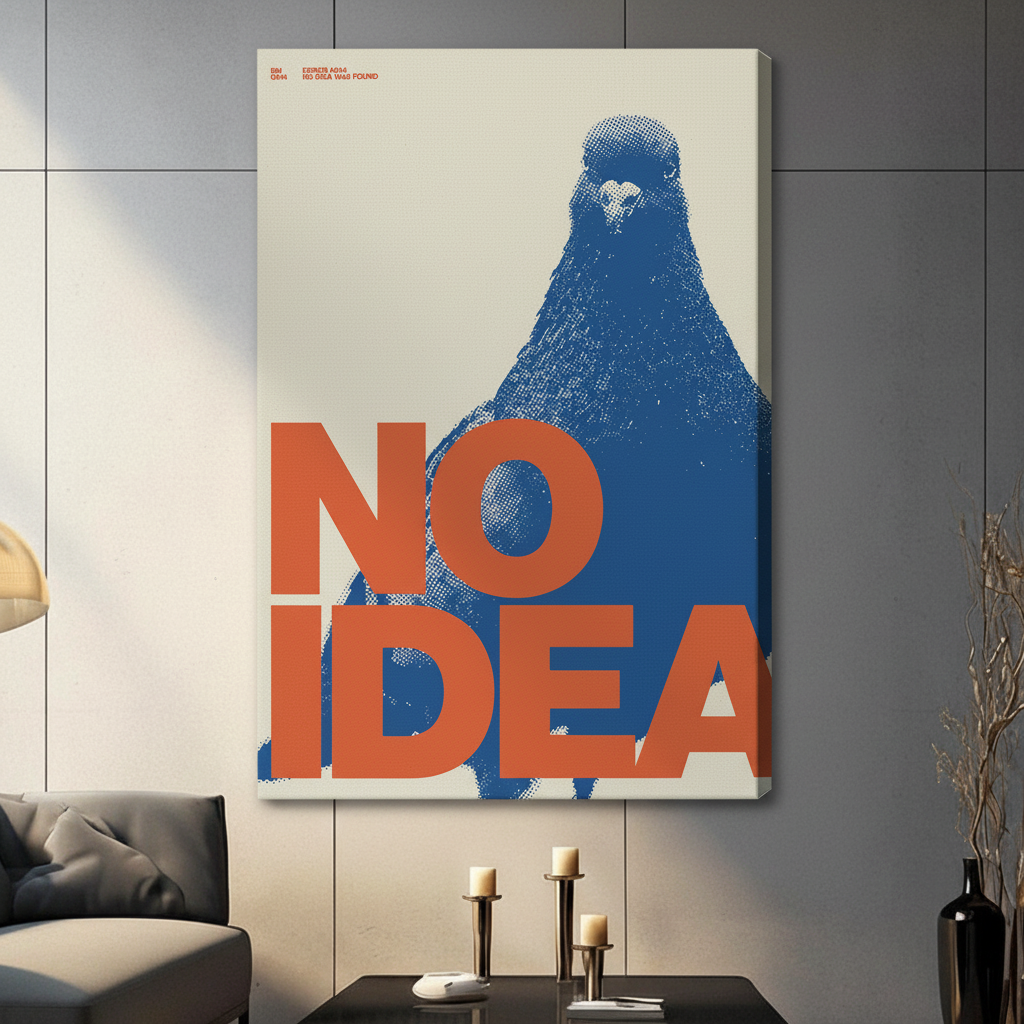 NO IDEA Retro Pigeon Canvas Wall Art – Pop Art
