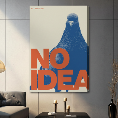 NO IDEA Retro Pigeon Canvas Wall Art – Pop Art
