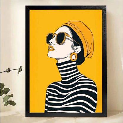 Retro Fashion Woman Canvas Art - Pop Art Portrait Print