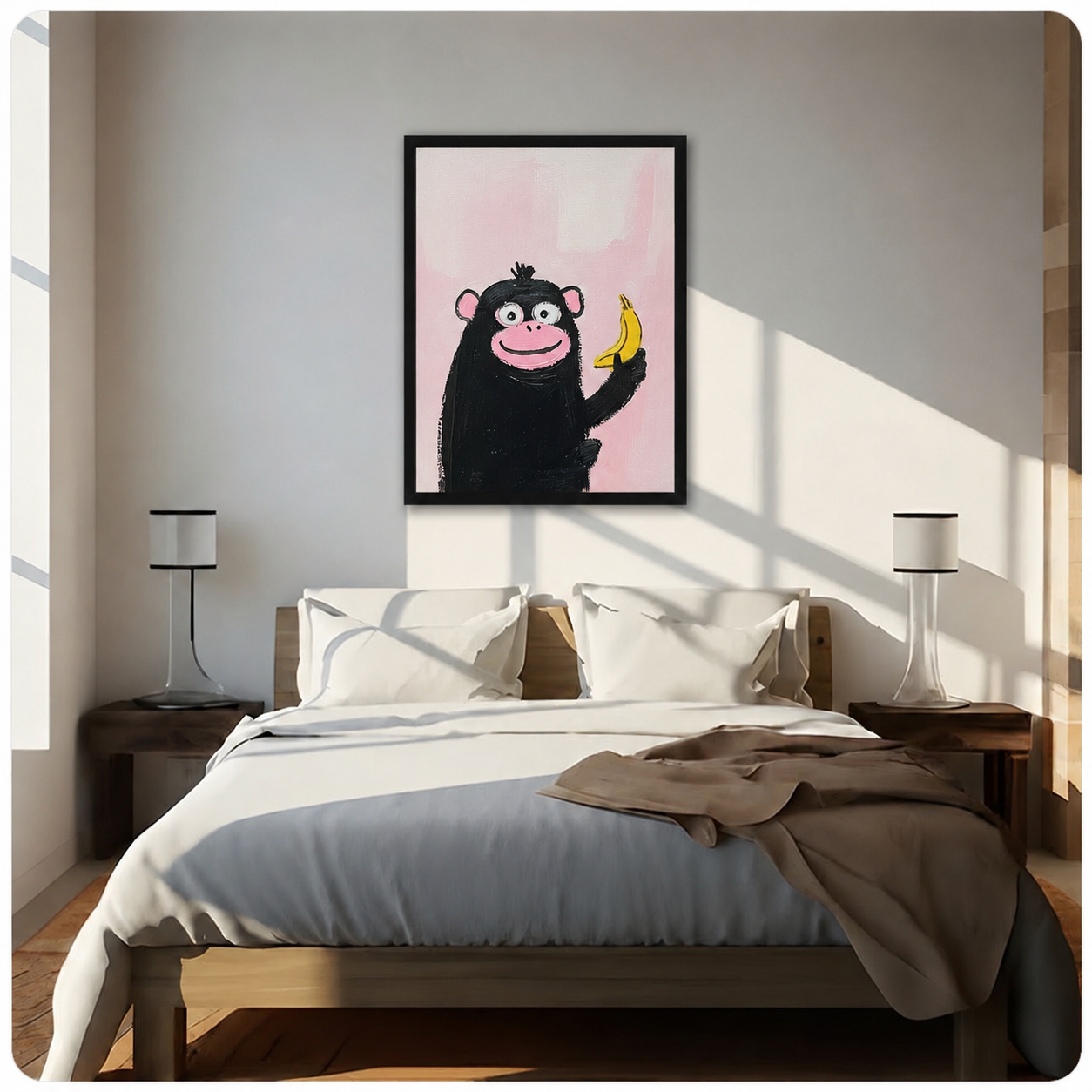 Monkey Banana Pop Art Canvas Wall Art
