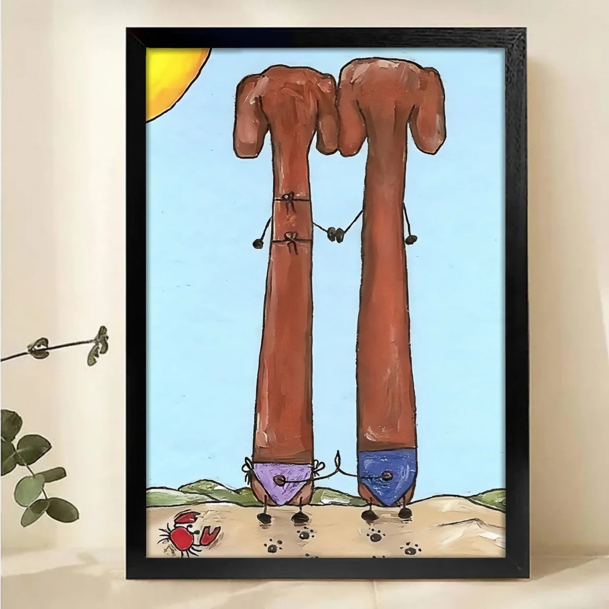 Beach Dogs Wall Art - Whimsical Coastal Dog Lover Print