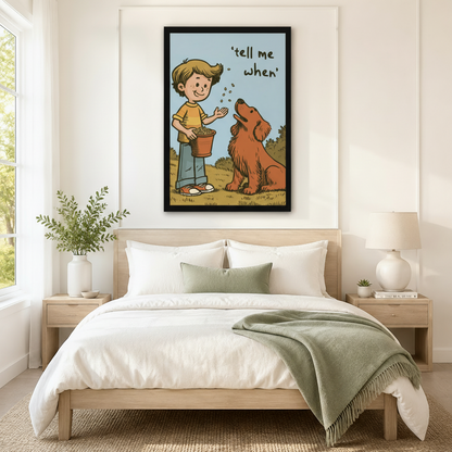 Tell Me When Boy Dog Retro Comic Canvas Art Wall Art