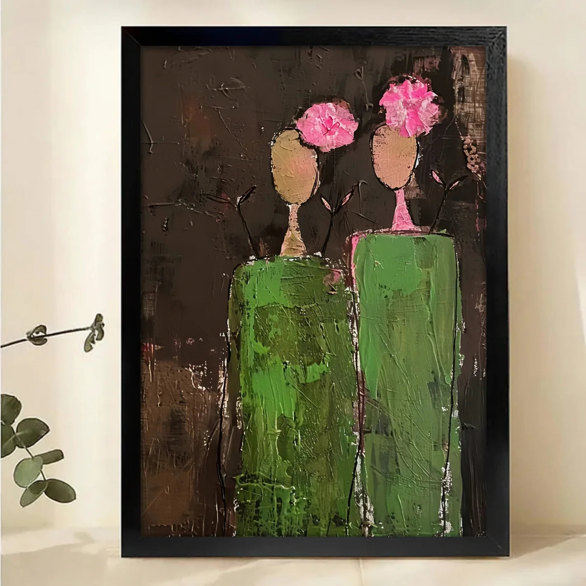 Abstract Figures Wall Art | Modern Textured Canvas Print