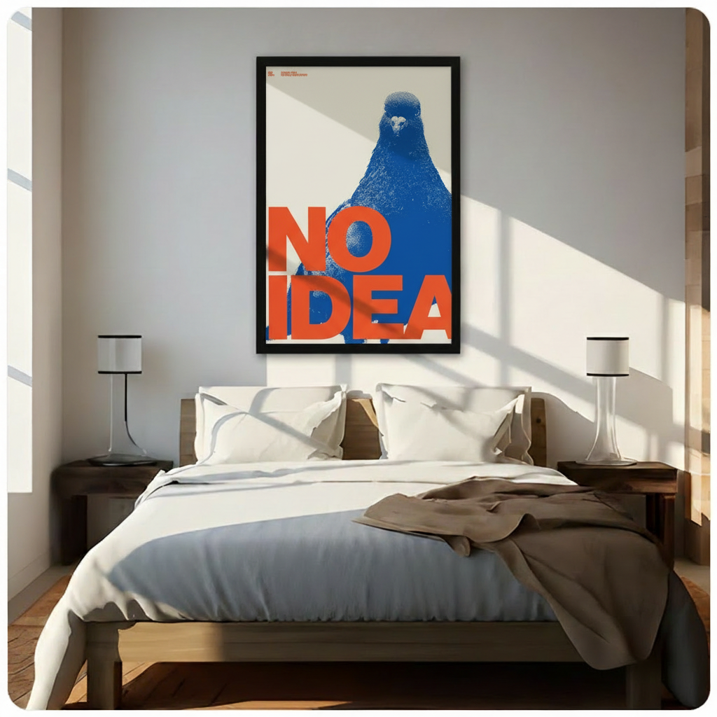 NO IDEA Retro Pigeon Canvas Wall Art – Pop Art