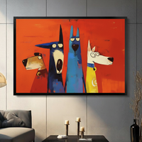 Four Dogs Pop Art Bold Canvas Wall Art