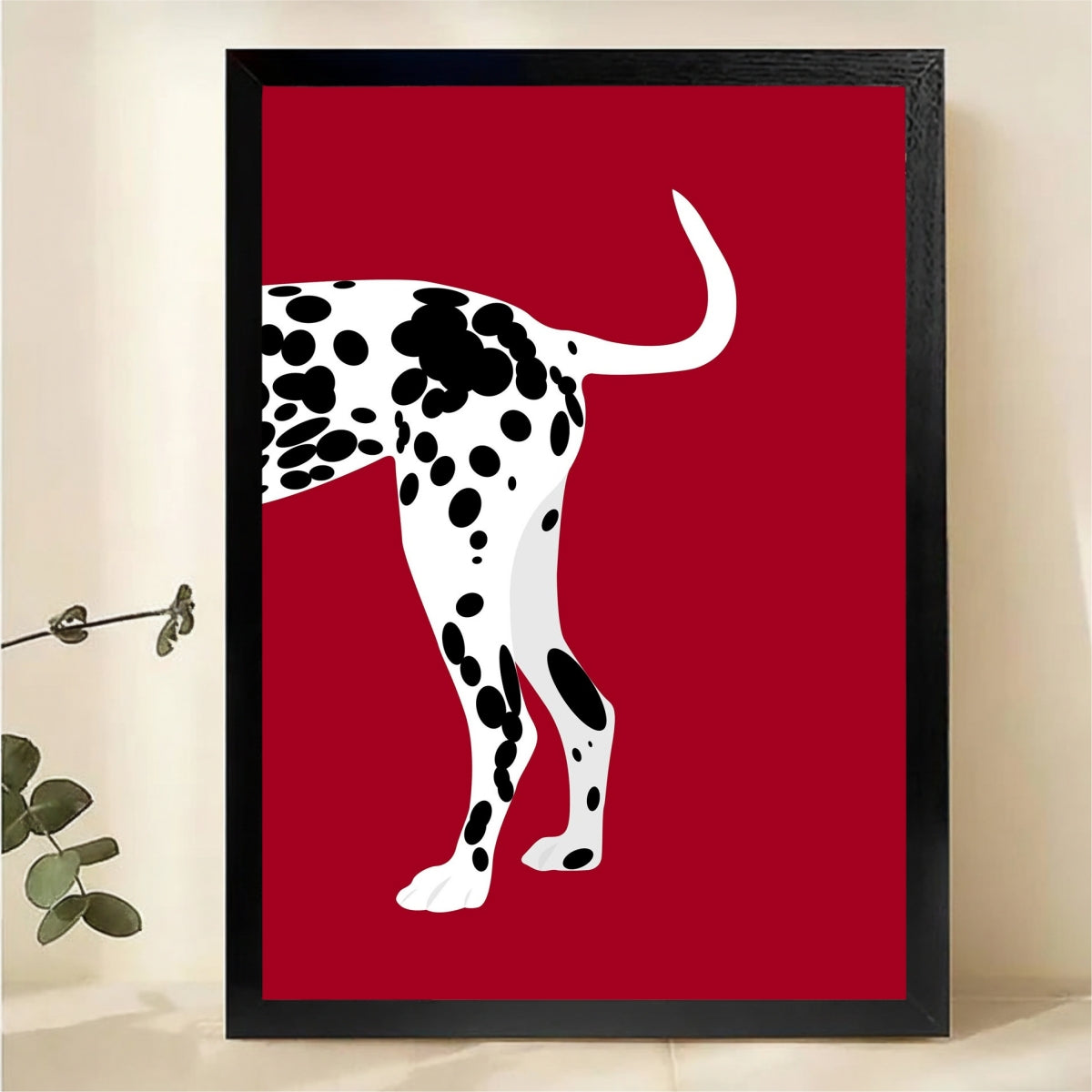 Dalmatian Dog Wall Art - Bold Red Modern Pet Print