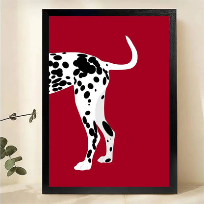 Dalmatian Dog Wall Art - Bold Red Modern Pet Print