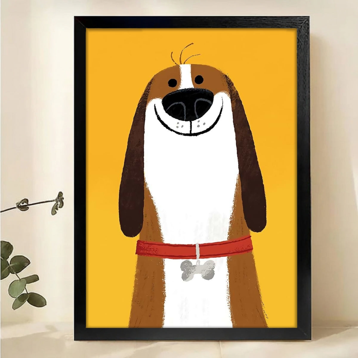 Happy Dog Portrait Wall Art - Cheerful Pet Canvas Print