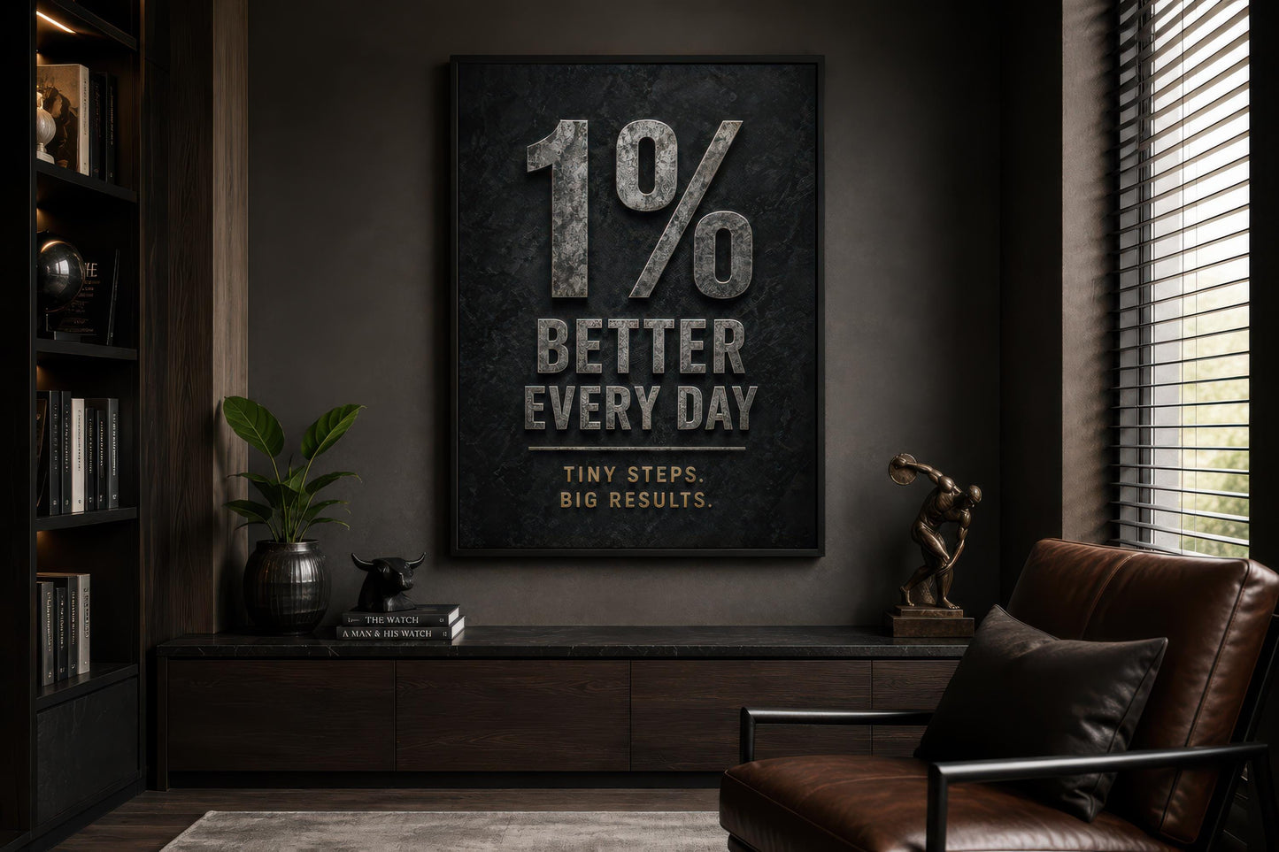 1% Better Every Day Motivational Wall Art - Gym Wall Decor