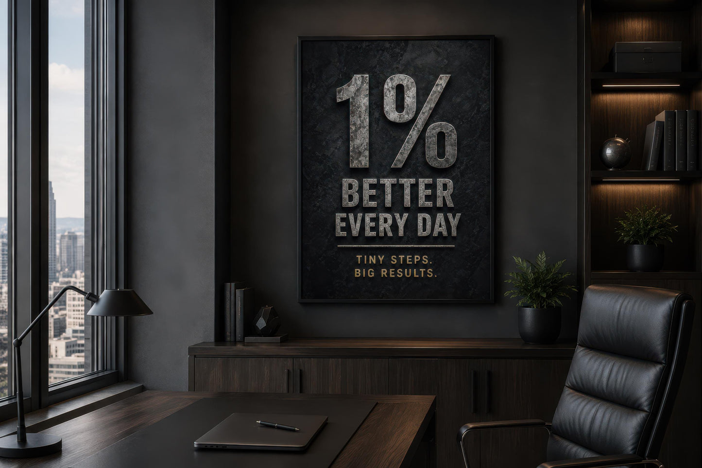 1% Better Every Day Motivational Wall Art - Gym Wall Decor