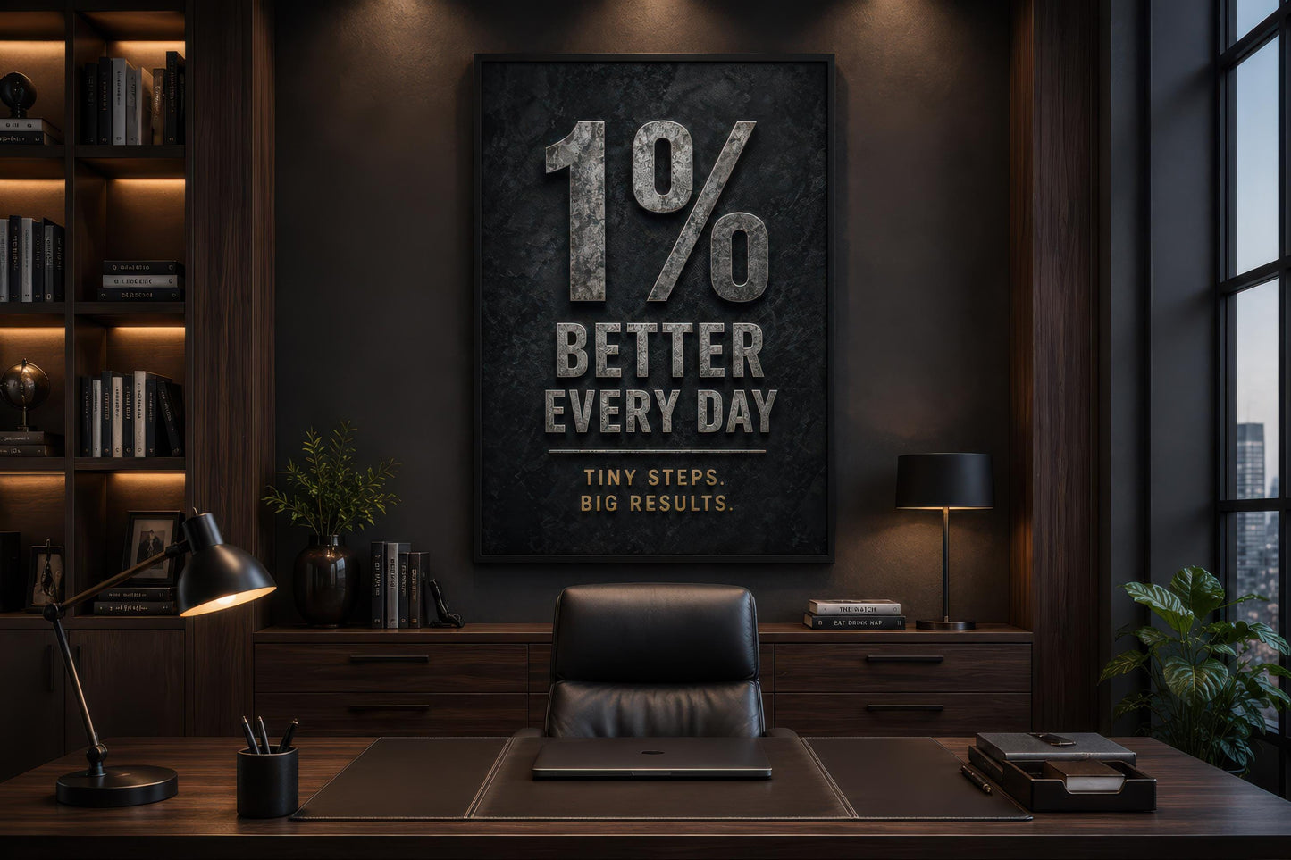 1% Better Every Day Motivational Wall Art - Gym Wall Decor