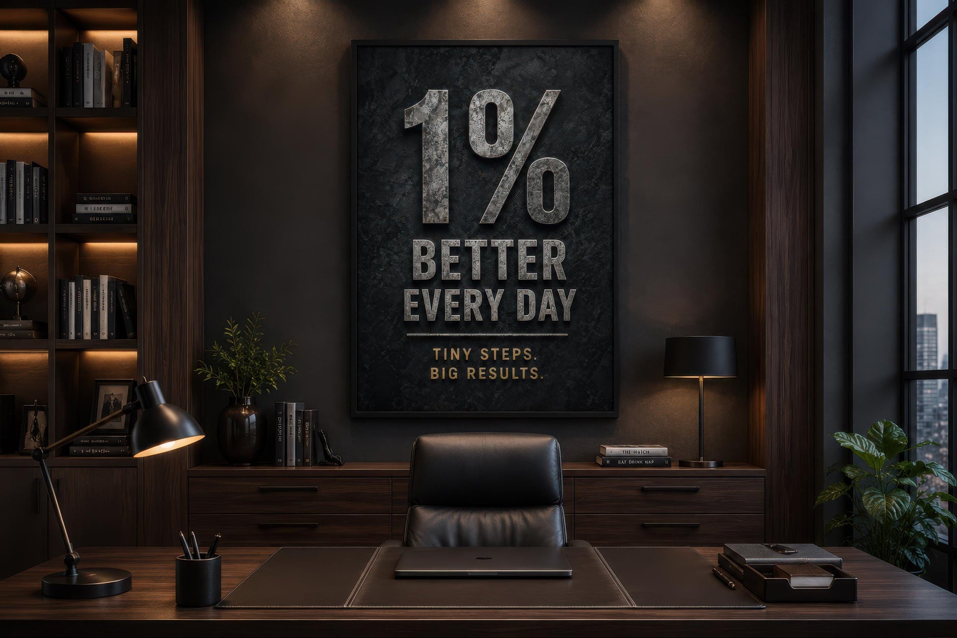 1% Better Every Day Motivational Wall Art - Gym Wall Decor