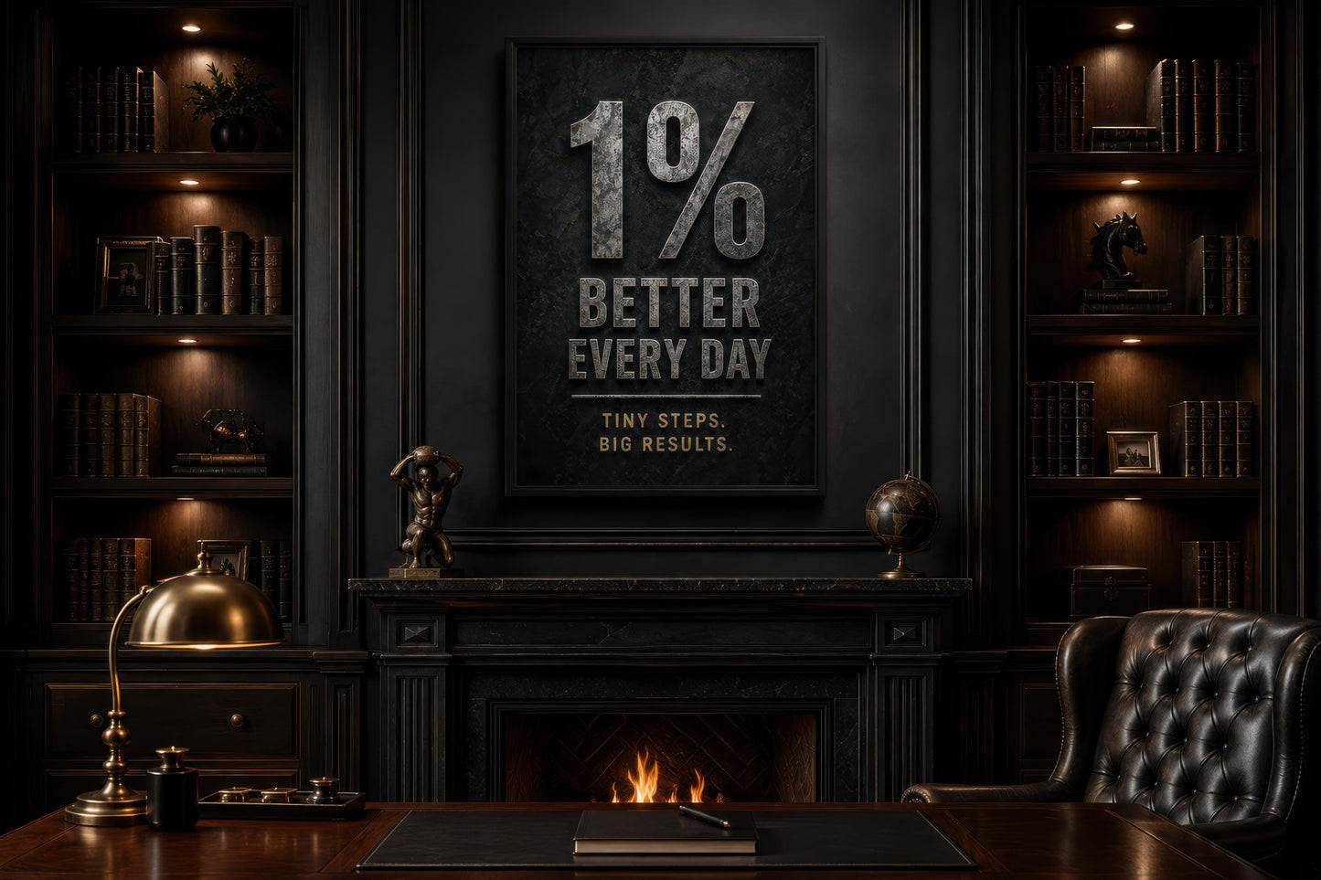 1% Better Every Day Motivational Wall Art - Gym Wall Decor