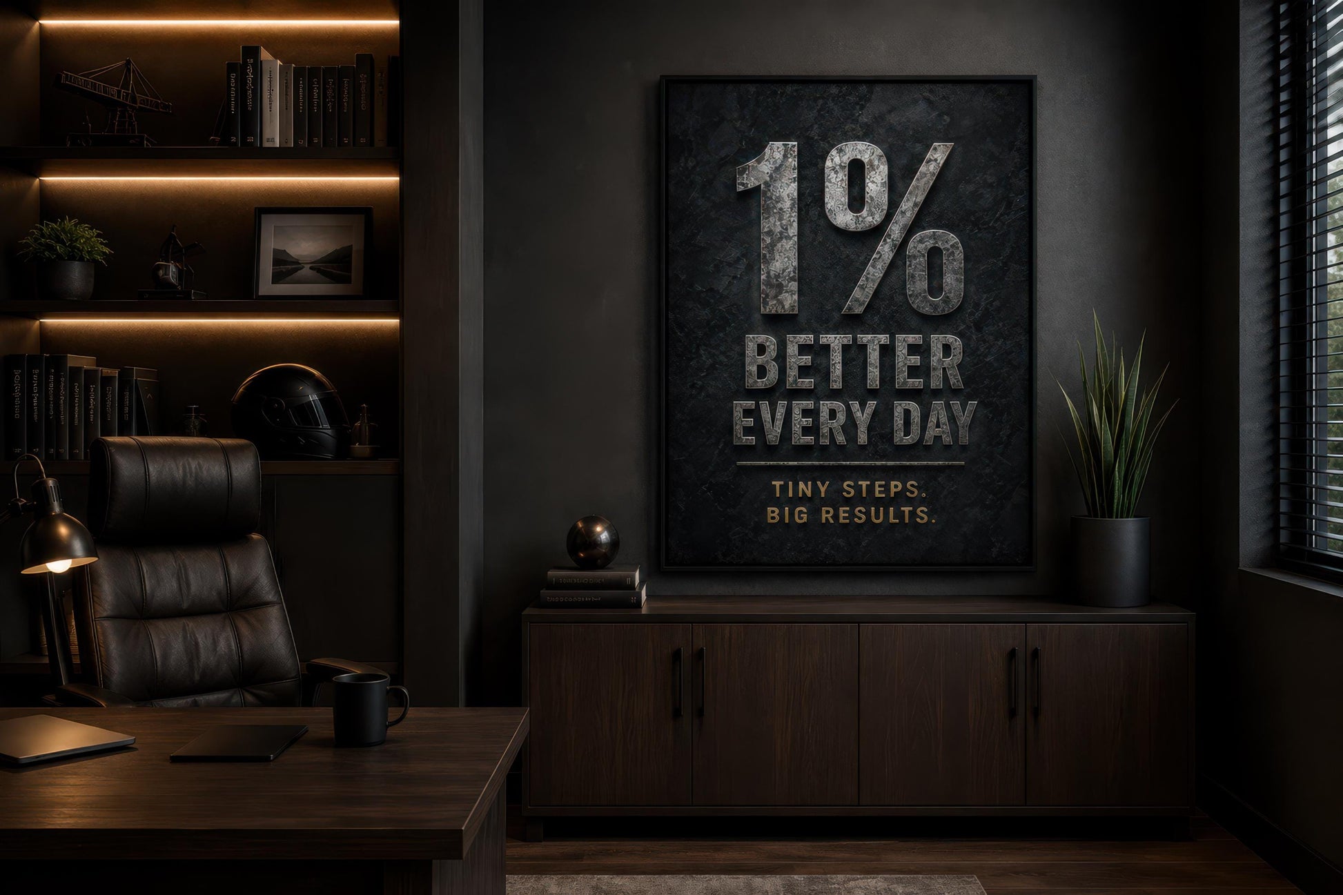 1% Better Every Day Motivational Wall Art - Gym Wall Decor