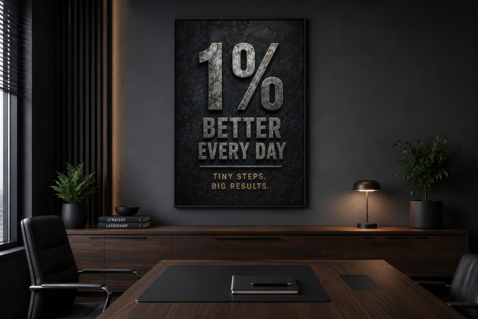 1% Better Every Day Motivational Wall Art - Gym Wall Decor