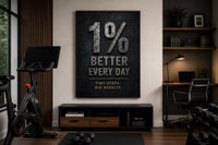 1% Better Every Day Motivational Wall Art - Gym Wall Decor