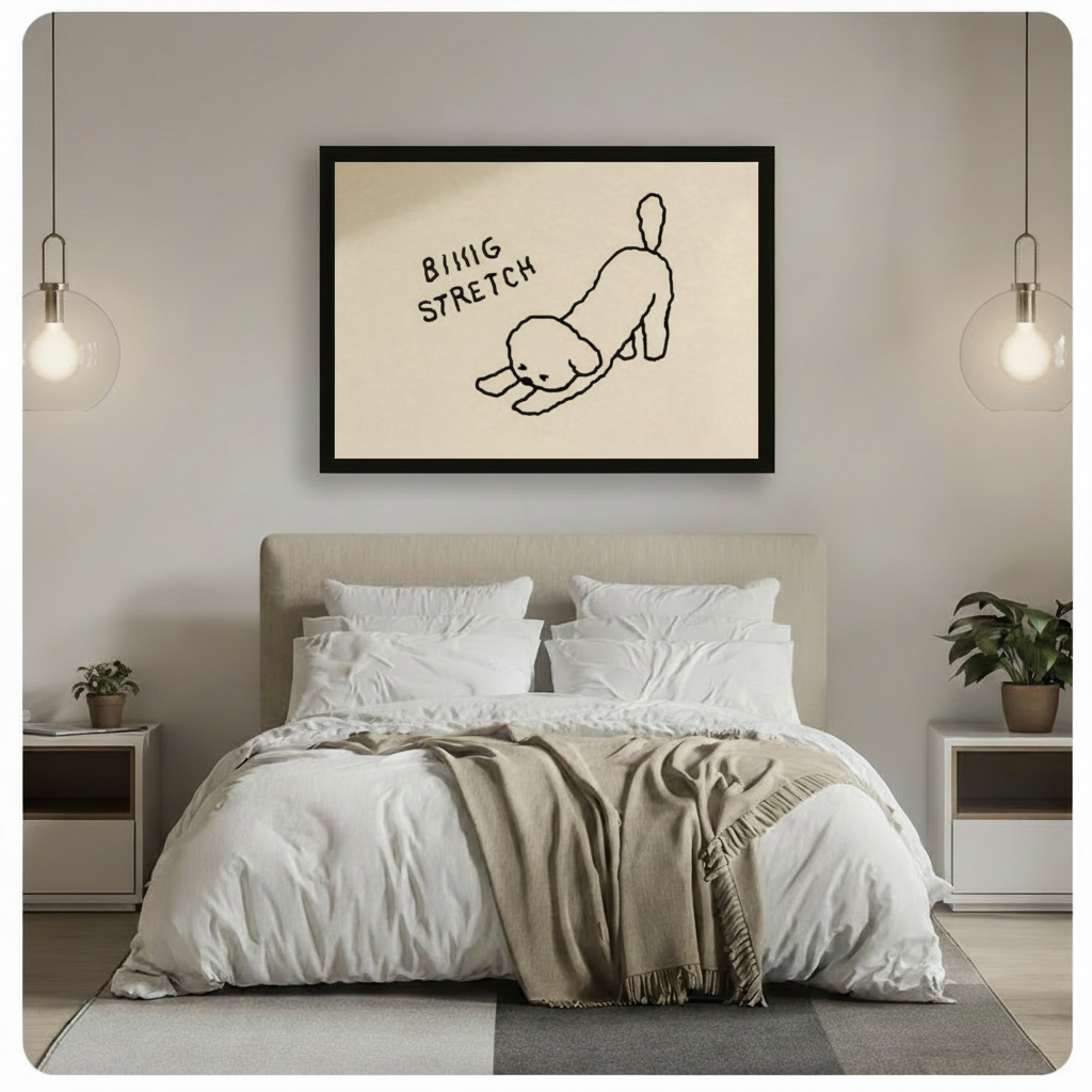 Biiiig Stretch Dog Minimalist Line Art Canvas