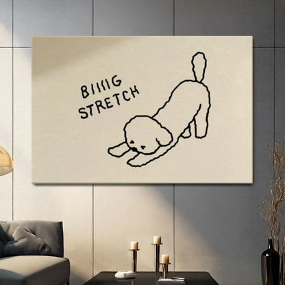 Biiiig Stretch Dog Minimalist Line Art Canvas
